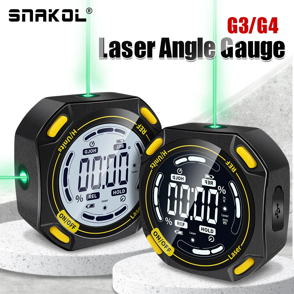 

Mini Angle Protractor Digital Inclinometer Laser Angle Gauge Finder 4x90 Degree Electronic Level Box for home Type-c charging