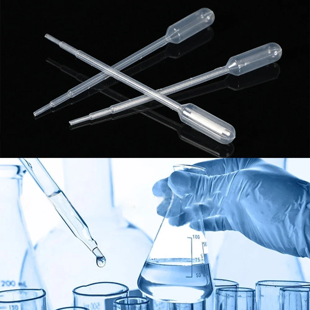 100Pcs Pipettes 1ml 2ml 3ml 5ml 10ml Laboratory Pipette Plastic Disposable Graduated Container Liquid Dropper Equipment Straw