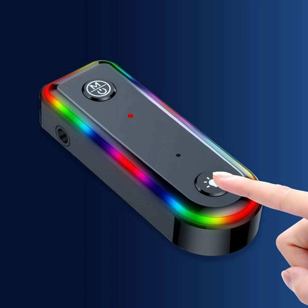 Colorful Wireless Bluetooth 5.3 Receiver Car Music Audio Adapter 3.5Mm Aux Jack Rechargeable Receiver Transmitter