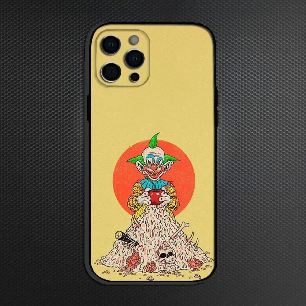 ゲームキラークラウンズ・フロム・アウタースペース iPhone 16,15,14,13,12,11 Plus,Pro Max用スマホケース、ソフトシリコンブラックカバー