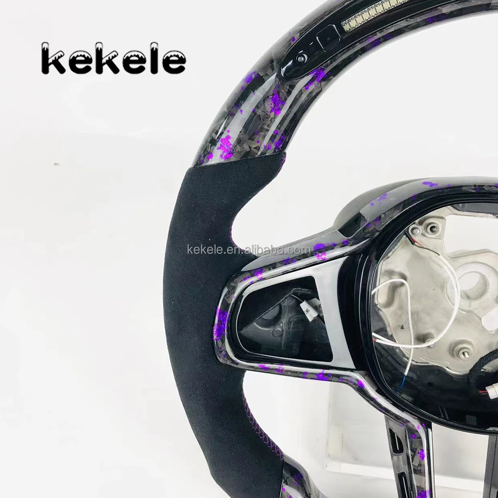 Suitable for BMW G Series M3 M4 Forged Purple Carbon Fiber Steering Wheel with LED Intelligent Display Can Be Customized view 4