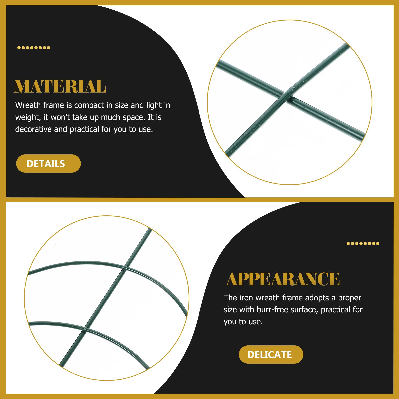 

DIY Shaped Wreath Frame Metal Floral Craft Ring for Christmas Party Wedding Holiday Decor Hanging Garland Accessories