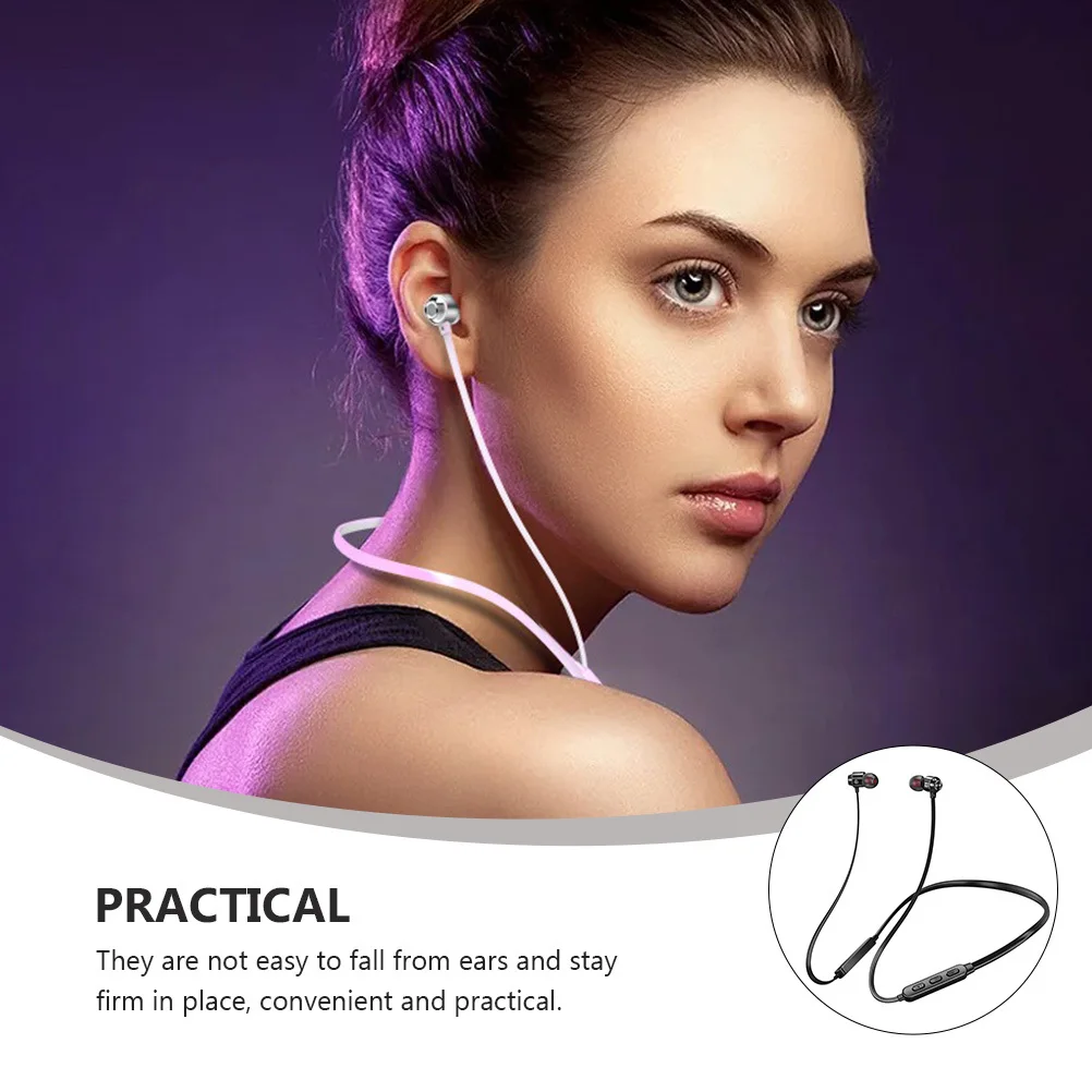

1Pcs Wireless Sports Earphone Neck Hanging Sweat-Resistant in-Ear Headset Noise Cancellation for Running Gym Cycling Workout