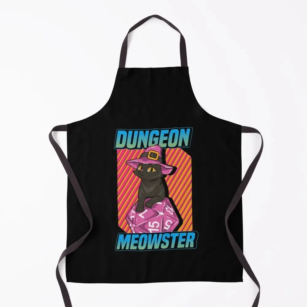 Cute & Funny Dungeon Meowster Gaming Apron christmas kitchen Women's Dresses Apron