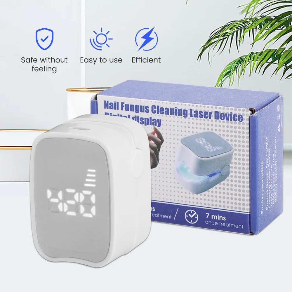 Nail Fungus Treatment LED Laser Device for Cleaning Onychomycosis USB Charge 905nm Infrared Light 470nm Blue Light Nail Salon