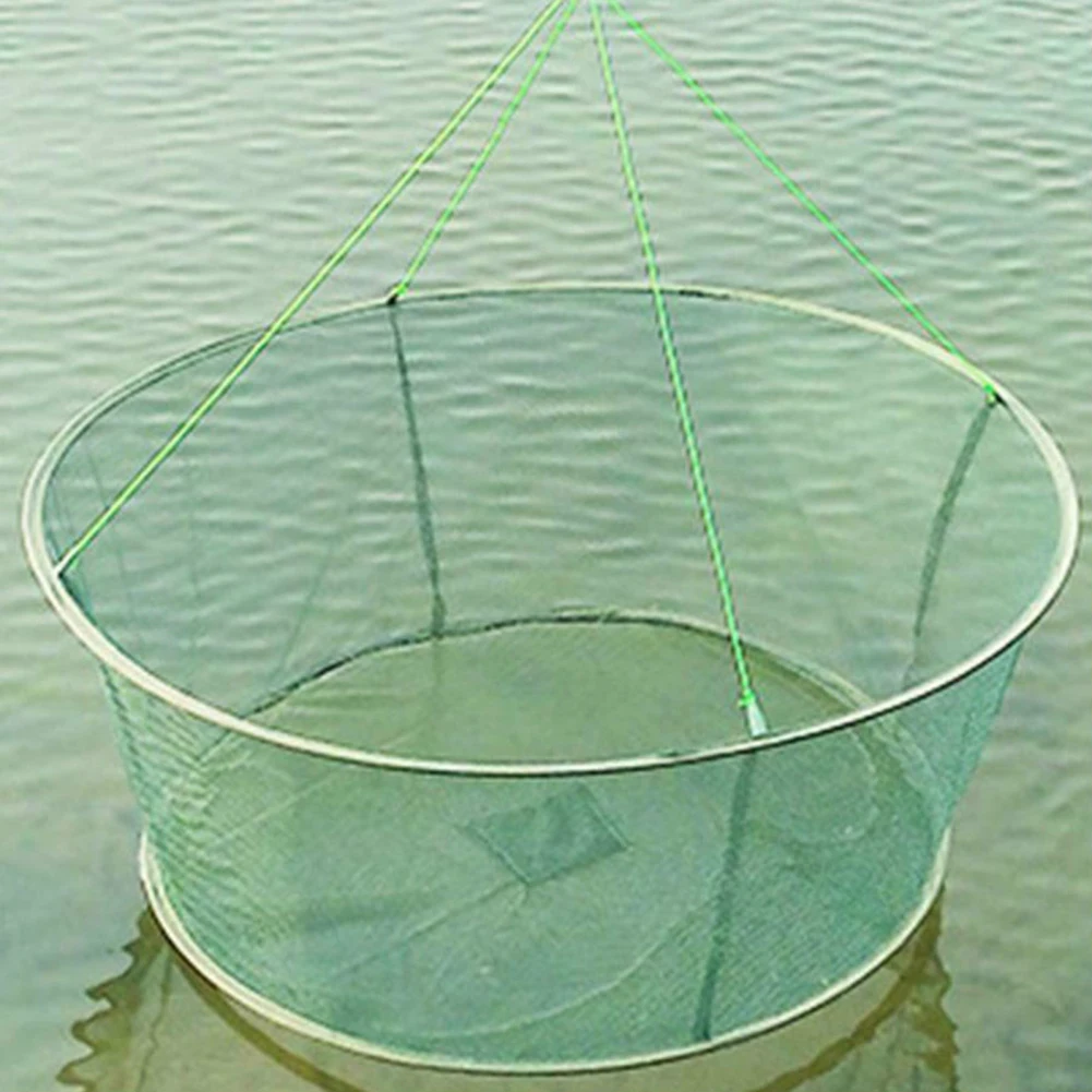 Circular Portable Open Folding Fishing Cage Shrimp Cage Fish Net With Fishing Rope Handle Lobster Net Hand Thrown Net