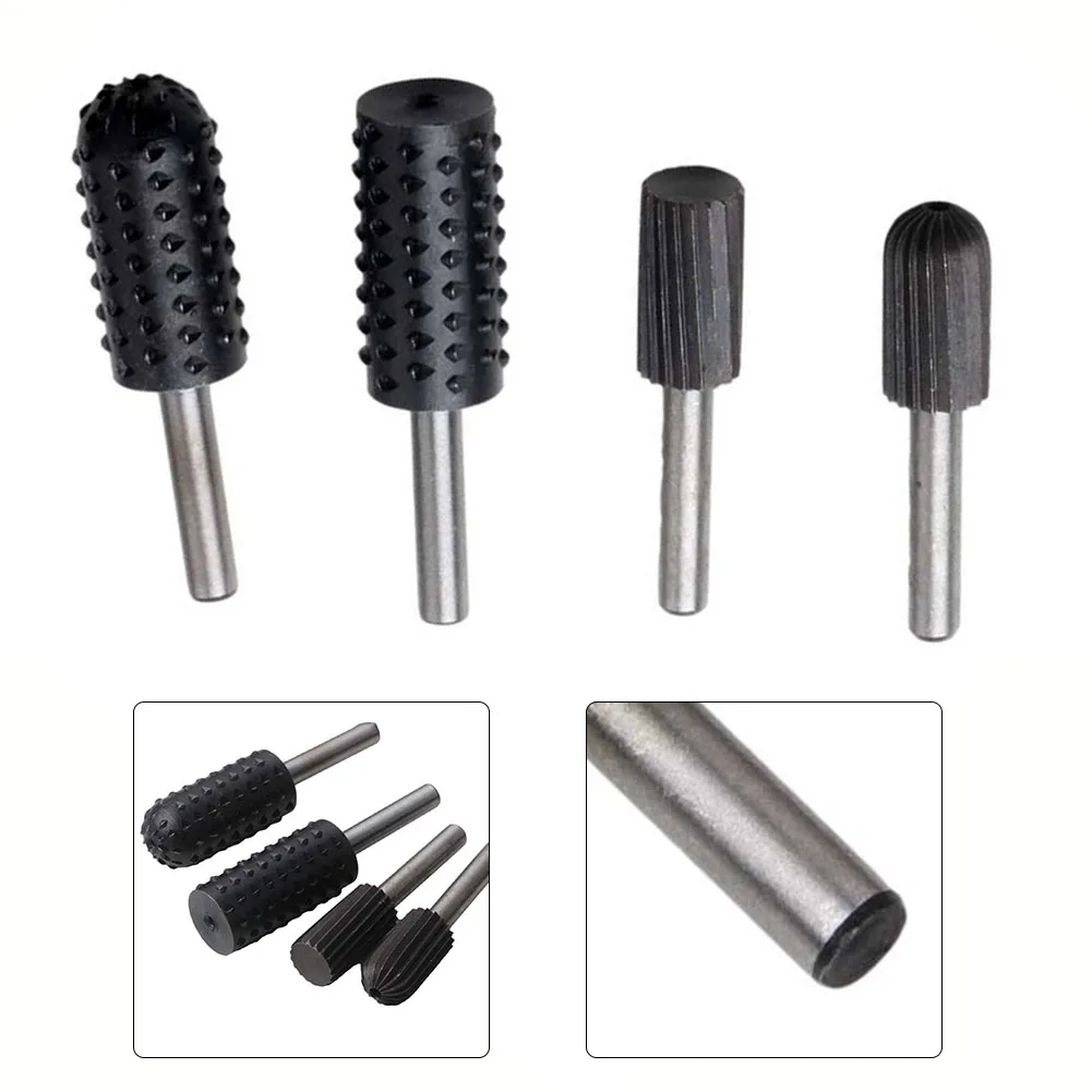 Porcelana Burr Processamento Eficiência Cortador, Gravura Bit, Prático Rotary File, Processamento de Qualidade, Preto, 4 Pcs