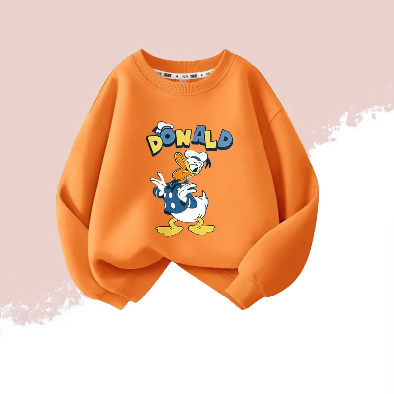 

Autumn Baby Girls Cotton Cloth Kid Boy Donald Duck Printed Long Sleeve Sweatshirt Children Cartoon O-Neck Soft Breathable Top