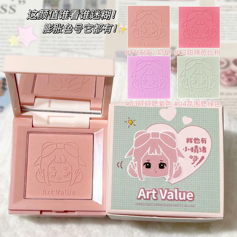 4-in-1 Reliëf Matte Blush Make-up Palet Naakt Oogschaduw Wang Blusher Contouren Vierlaags Alles-in-één Doos Verhelderende Huid