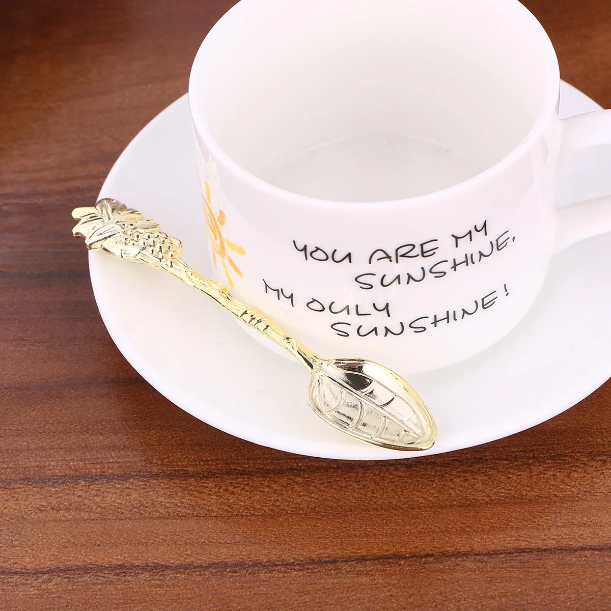 

4pcs Fruit Themed Stainless Steel Spoons Golden Mirror Polished Creative Dessert Spoon For Coffee Tea Cappuccino Salad