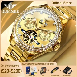 OUPINKE 3280 Reloj para Hombre marca Original movimiento automático Reloj mecánico 50M relojes luminosos impermeables para Hombre Reloj para Hombre