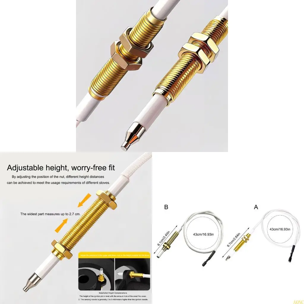 A0NC Gas Stove Igniter Needle Universal Replacement Igniter Adjustable Height Superior Sealing Grill Accessories