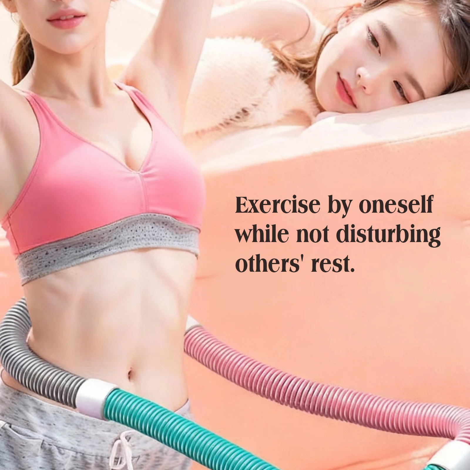 

Мягкий пружинный обруч для фитнеса 3,3 фунта, складной, для похудения