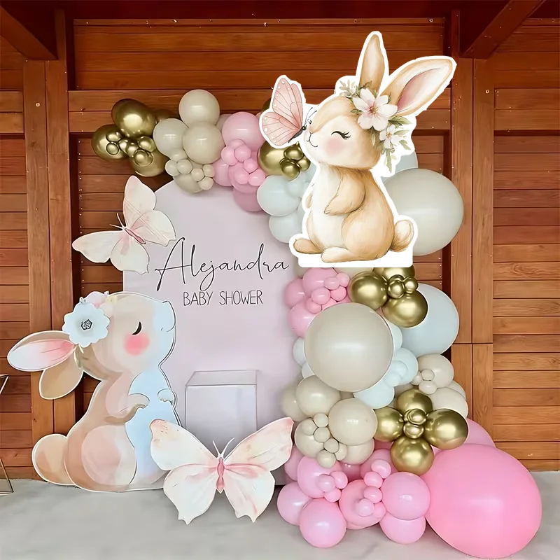 36/24/18/12 Zoll Hasen-Schaumstoffplatten, niedliche Hasen-KT-Platten, Ballonbogen-Party-Hintergründe für Geburtstagsfeiern, Babyparty-Dekoration, Ausstanzformen