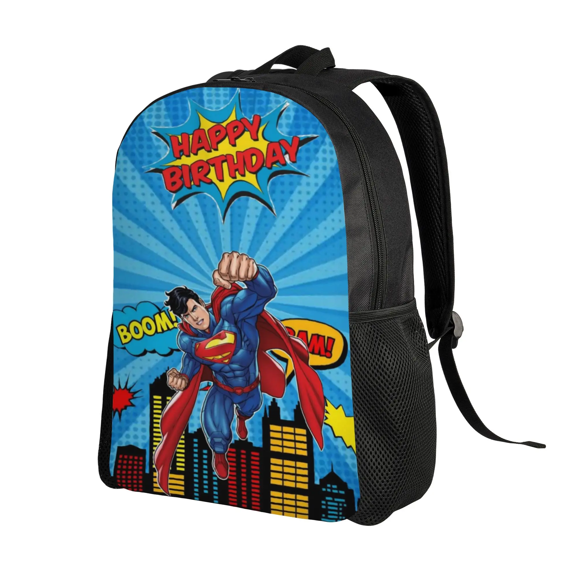 Back to school season Harajuku Design Boom Pop Superman Birthday Poster Knapsack  For Women Backpack