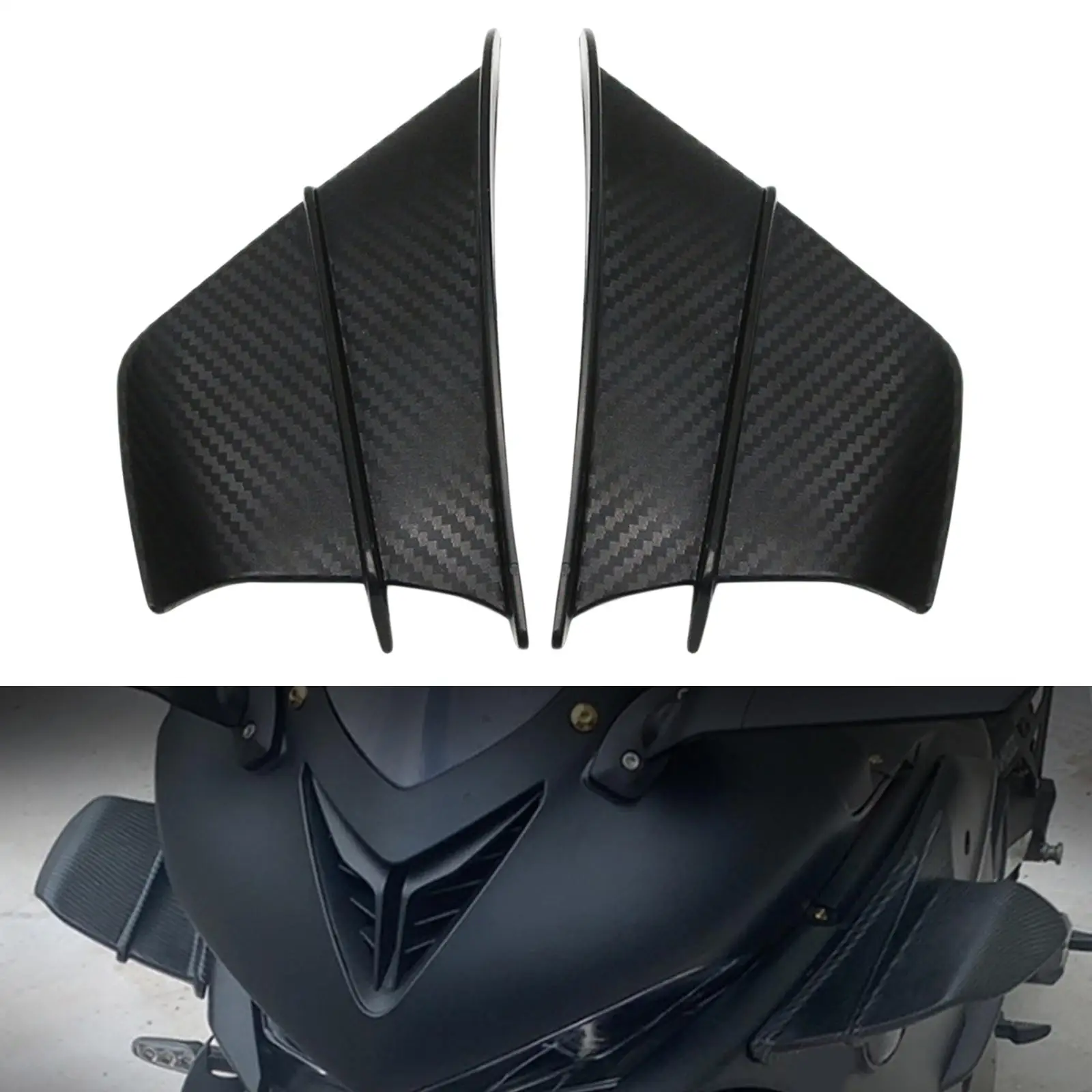 

1 paar Carbon Fibre Motorcycle Fixed Winglets Side Stickers Trims