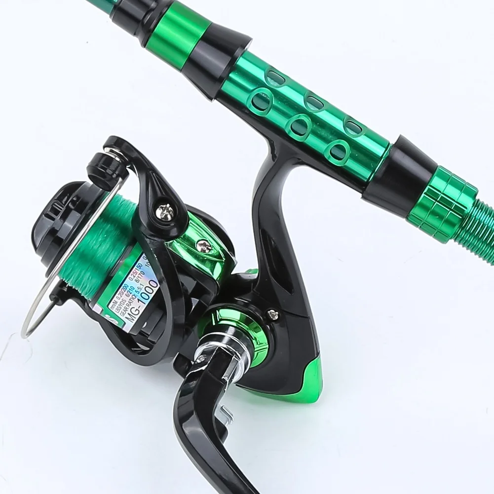 

1 Set Telescopic Fishing Rod And Reel FOR COMBO 1.8m Green Black Carbon Fiber Bait Rod Kit Fishing Tools