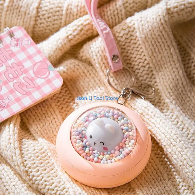 

Y08D Cartoon Space Capsule Mini Hand Warmer with Keychain LED Night Light Travel Portable USB Rechageable Winter Heater