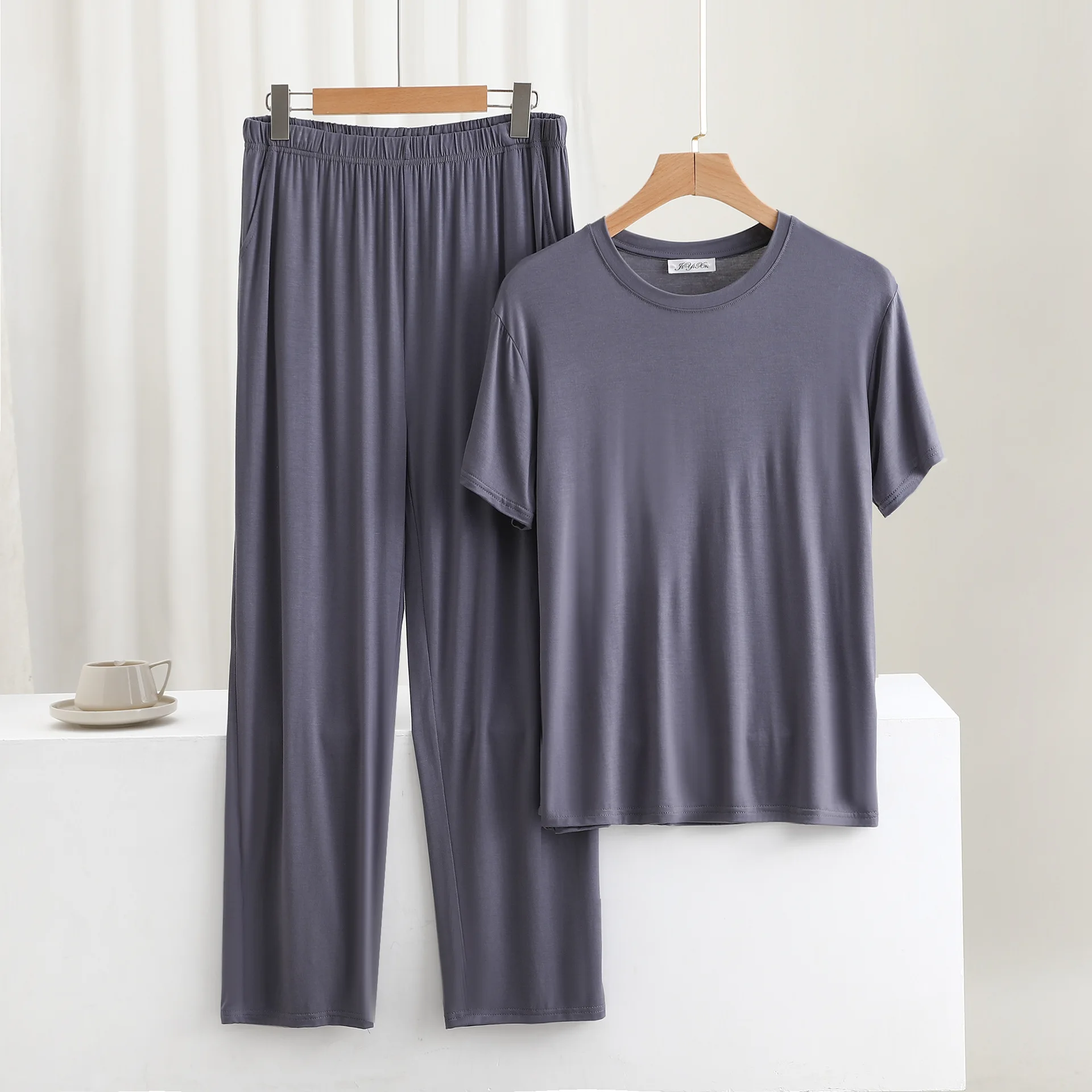 3XL-6XL حجم كبير الرجال منامة مجموعة مشروط قصيرة الأكمام الربيع الصيف ملابس المنزل صالة جديدة ملابس خاصة منامة الذكور ملابس نوم