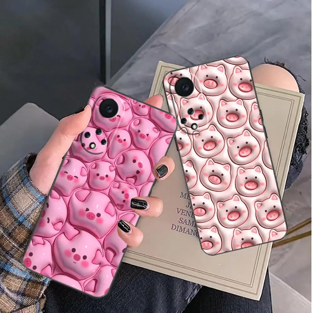 Funda de teléfono con efecto 3D para Huawei NOVA, carcasa con diseño de flor de cerdo para modelos Y90, Y70, Y61, 11, 10, 9, 9 Plus, 8, 8I, 7, 7I, 6, SE, 5, 5I, 4, 3, 3I, 2 Lite Pro