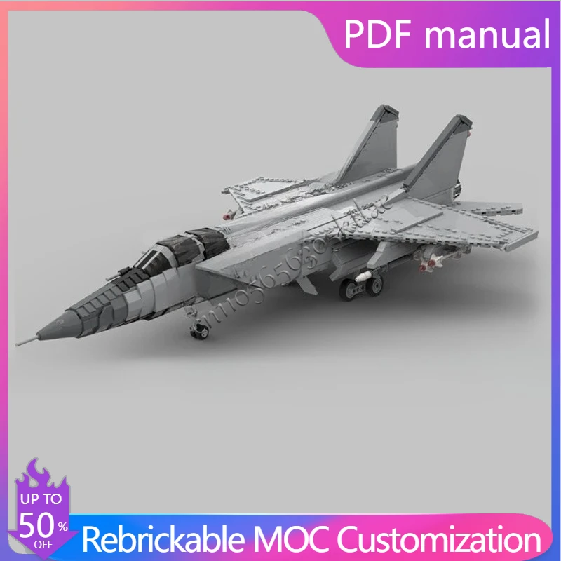

2628 шт., масштаб 1:35, MiG-31, Foxhound, космическая война, военный MOC, космический корабль, боевые пазлы на заказ, сделай сам, образовательная сборная модель, игрушка в подарок