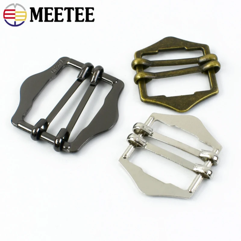 10/20Pcs 20/25/30/40mm Metal Slider Buckle Double Pin Clasp Bag Strap Coat Girdle Webbing Adjuster DIY Hardware Accessories