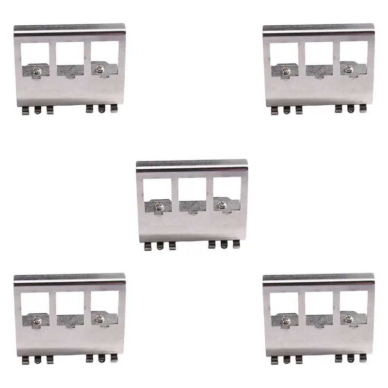 N36R-RJ45 Module Adapter 5Pcs 3-Port For Keystone Frame Holder For DIN Rail Mounting Plate Electrical Distribution Box