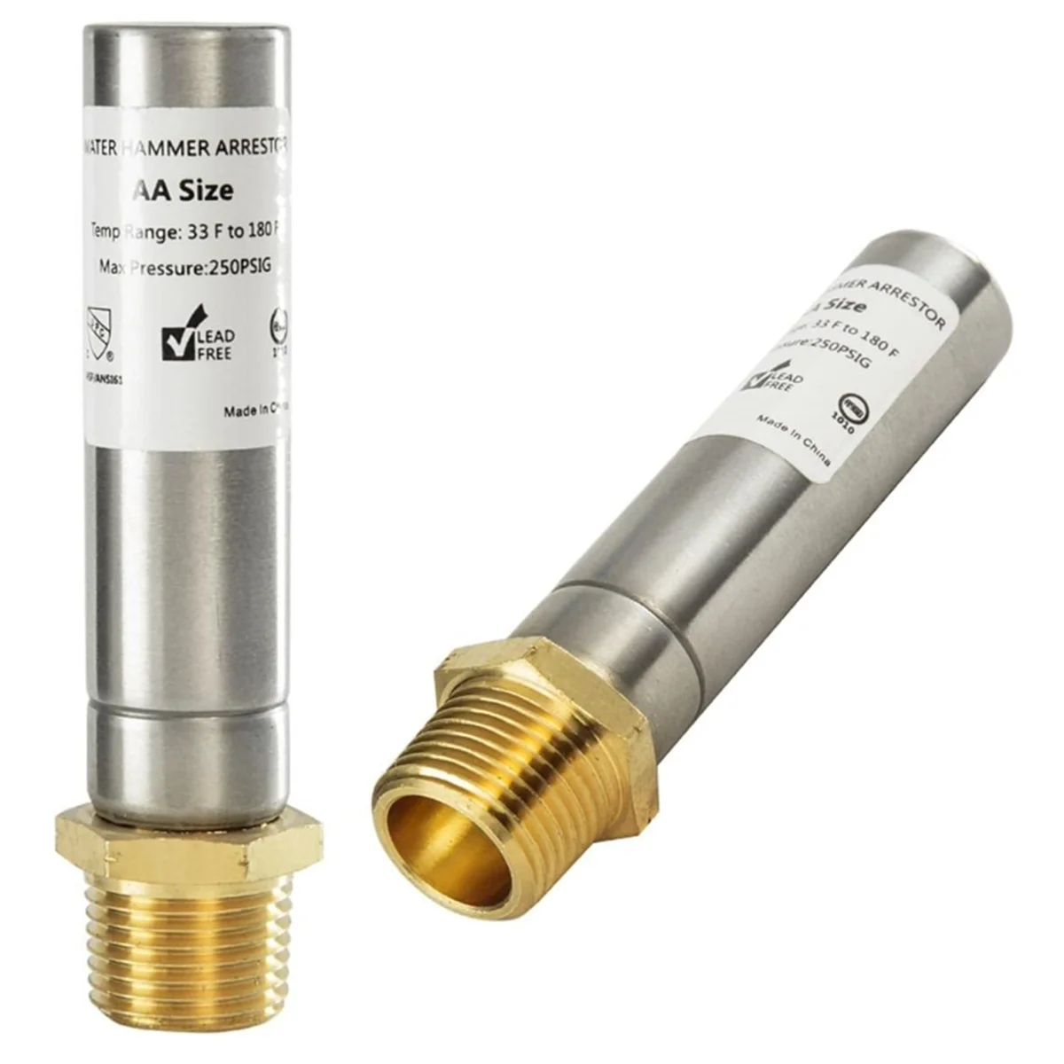 

-131, 1/2-Inch MIP Threaded Water Hammer Arrester for Potable Water Pipe Applications