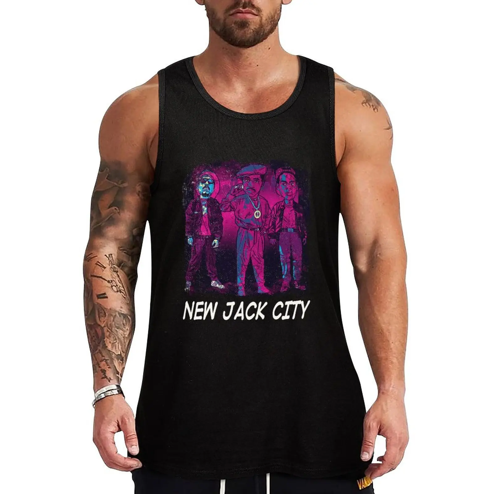 In Awe of New Jack City Tank Top Solid Basic Tank Top Confortable, respirant, sans manches