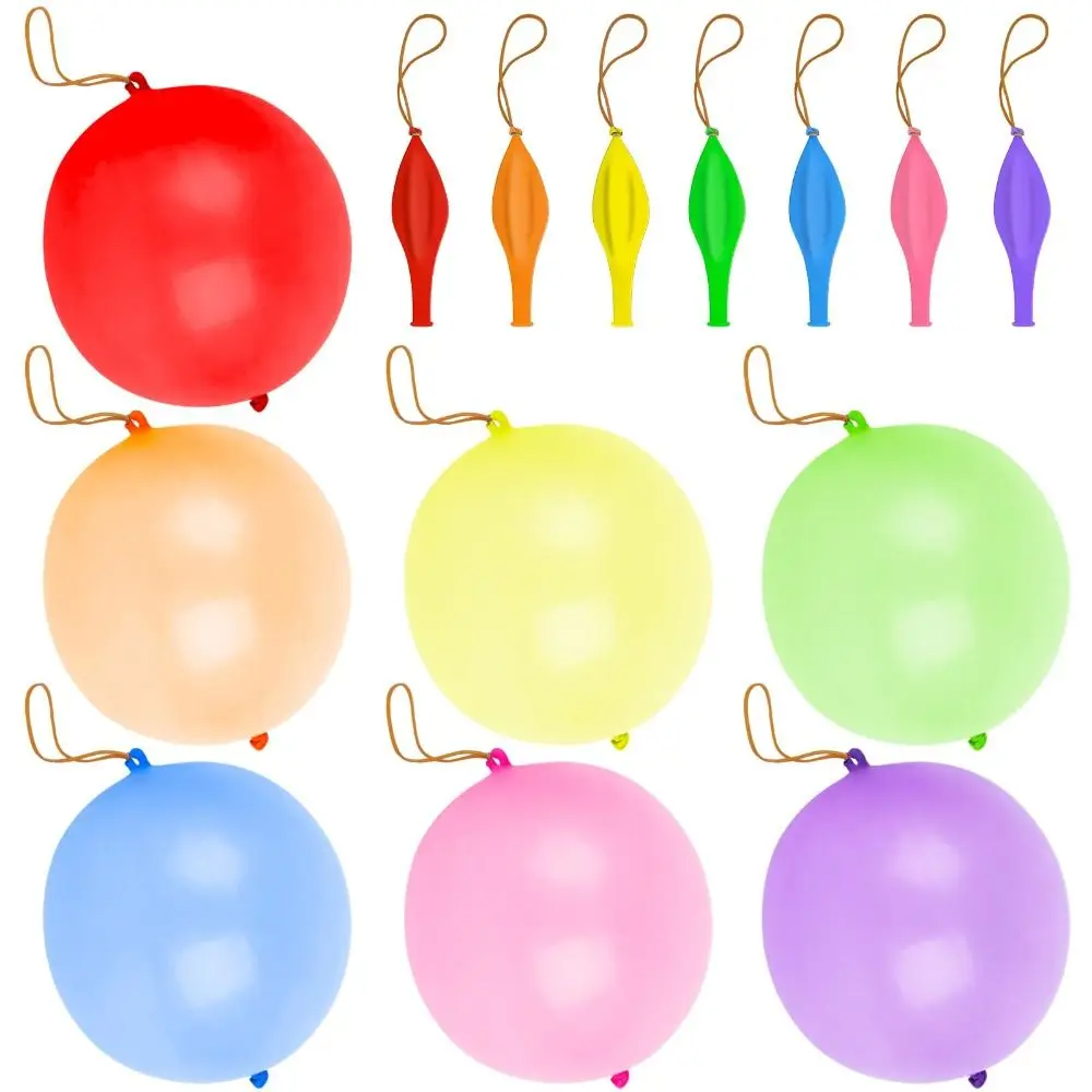 10Pcs 18 Inch Punch Bounce Balloons with Rubber Band Heavy Duty Punching Balloon Party Favors Birthday Party Thicken Fun Ballon