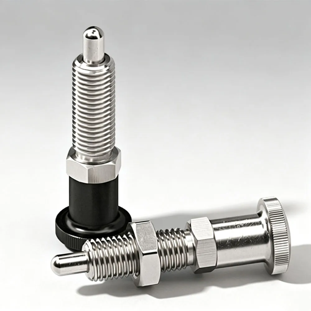Carbon Steel Stainless Steel Knob Indexing Plunger Reset Type Fine Thread Extended Length Spring Loaded Locating Pin M8-M16