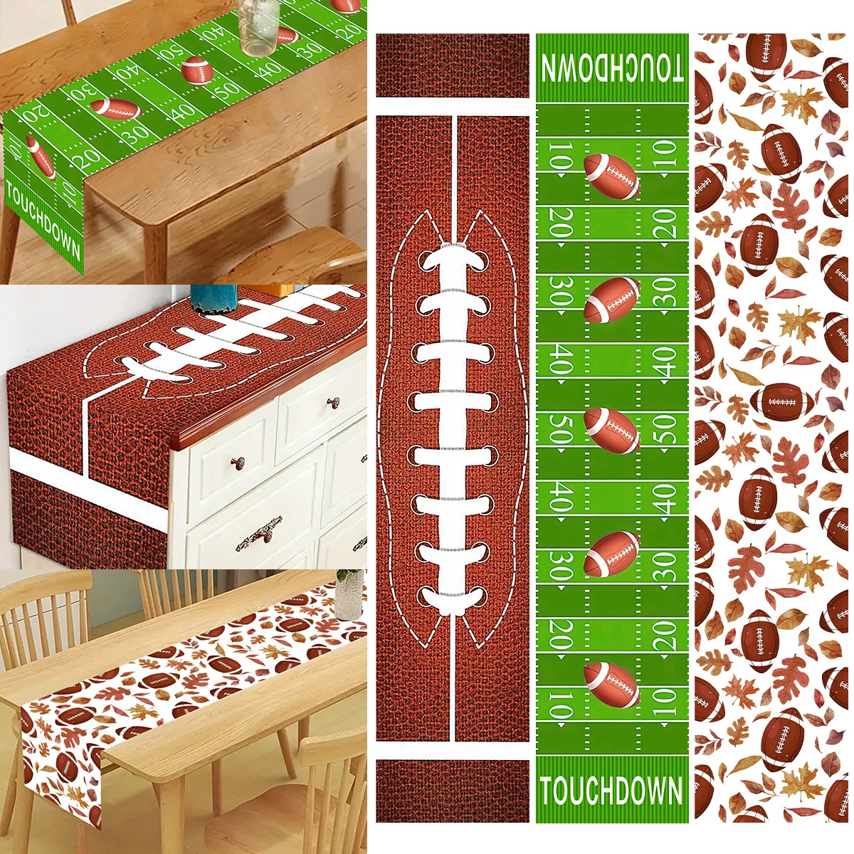 Rugby Football Theme Party Decoration Table Runners  Paper Lantern Boy Birthday Party Decoration Cupcake Toppers Party Supplies