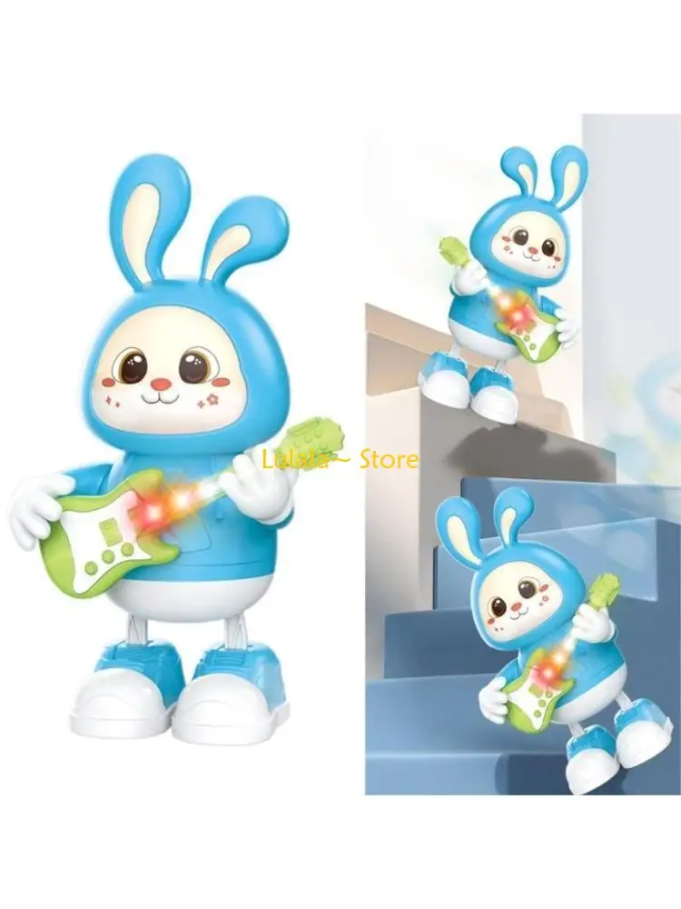 Y4QA Engaging Colorful Light Singing and Dancing Electric Rabbit Toy Performances Toy
