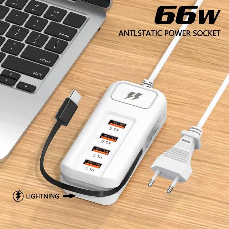 Chargeur USB rapide pour plusieurs revie, station de charge USB à 4 ports pour multi-revie, adaptateur de concentrateur USB portable pour téléphone et tablette