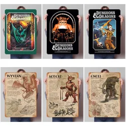 D-Dungeons And Dragons Sign poster di gioco personalizzabili decorazioni per la casa Retro Metal Tin Sign for Gamer Room Decoration Metal Wall Art