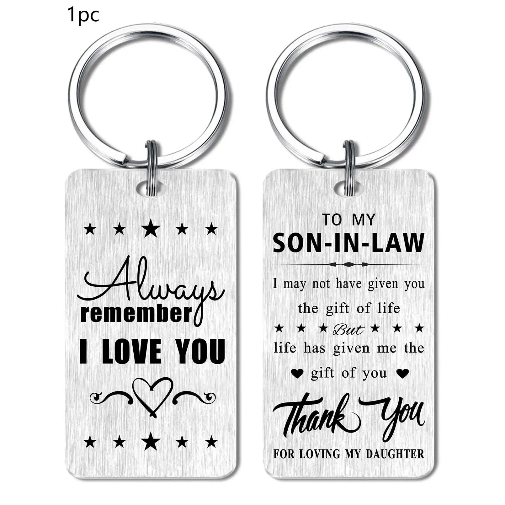 Valentines Gifts for Son In Law- Adult Son In Law Valentines Day Keychain-Son-In-Law Father's Day