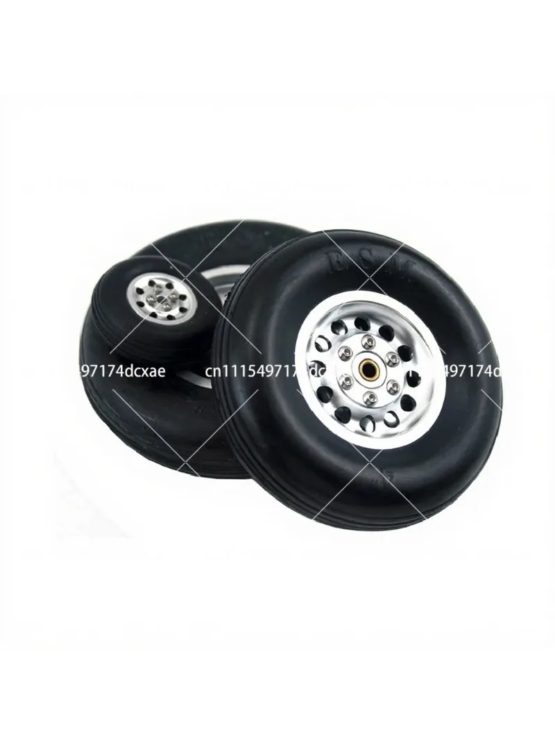 2PCS Rubber Wheel Tire with Aluminum Hub 1.75/2.5/3/3.5/4/4.5/5 Inch for RC Airplane Model Jet