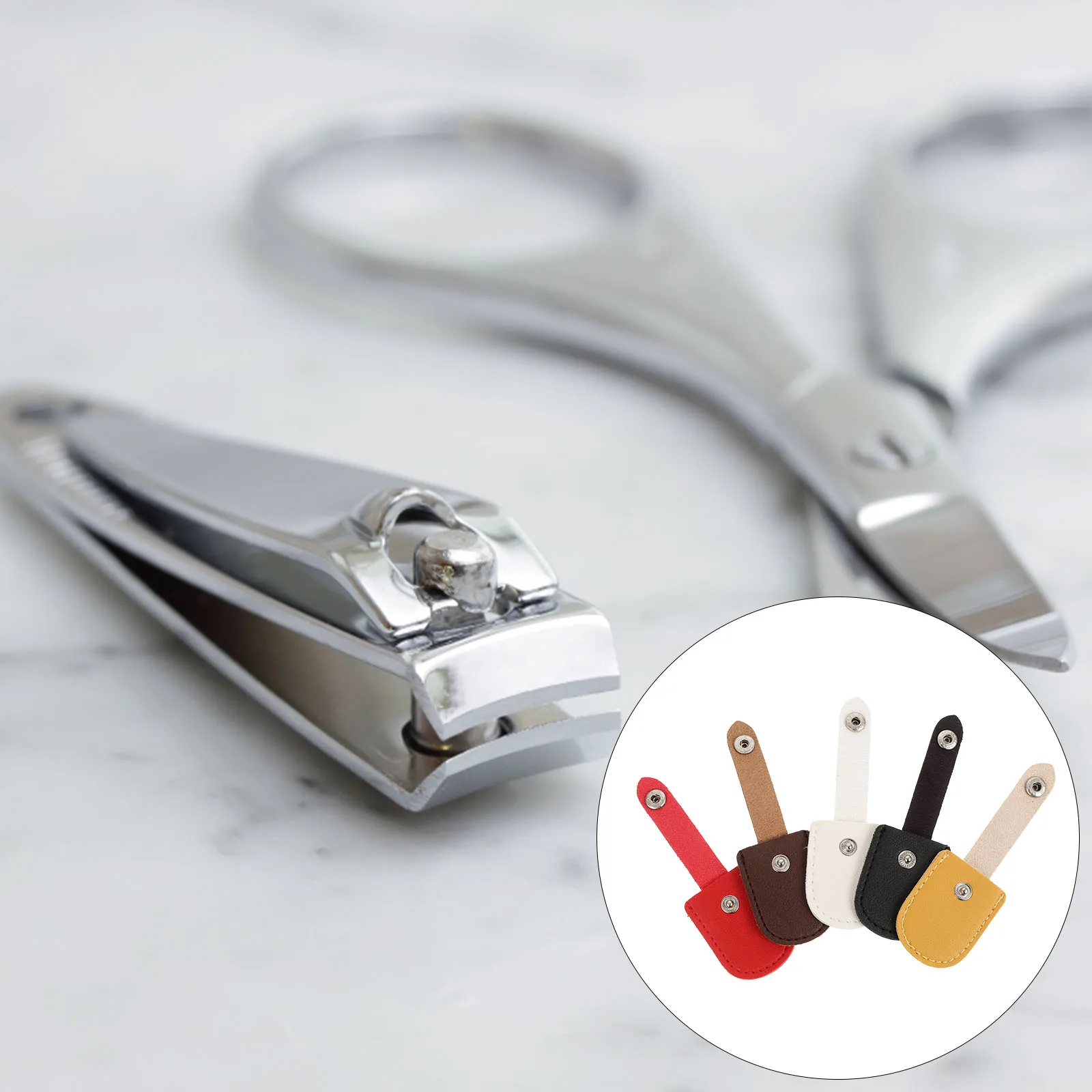 

5pcs Nail Clippers Cover Premium Pu Cuticle Nipper Protective Case Durable Manicure Tool Accessory For Nail Salon Supply