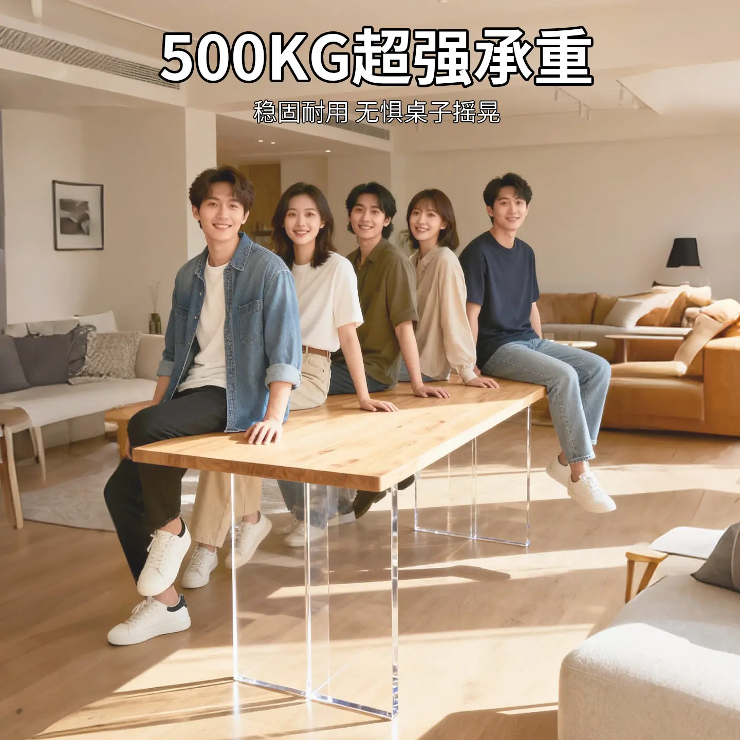 Transparent table feet of acrylic legs Suspension dining bracket Coffee rock slab island platform Support legs