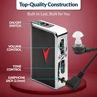 Pocket Hearing Aids - Speech Enhancer Devices and Personal Audio Amplifiers with 50dB Sound Gain and Ranges up to 100 Feet