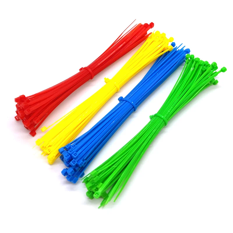 

50pcs/Lot Cable Tie 4 Color 2mmx100mm 2*100mm Self-Locking Nylon Wire Cable Zip Ties White Black Organiser Fasten Cable