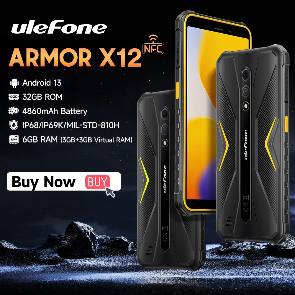 Ulefone-armor X12 Versão Global Android 13 até 6gb 3gb 3gb Ram32gb Rom4860mah13mp 5.45 4g Nfc Estreia Mundial