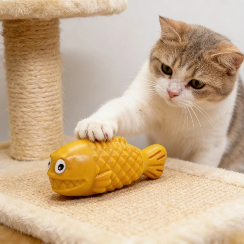 

Interactive Dog Toy Squeaky Fish Shape Leak Food Design Durable Bite Resistant Chew Toy for Medium Large Dogs Teeth Cleaning