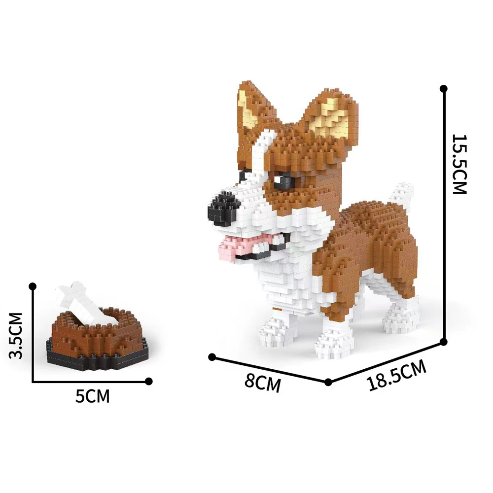WIST GEBOUWD Teckel Hond Model Micro Mini Bouwstenen Set Educatief Recreatie Speelgoed Huisdier Minnaar Gift Decoratie Bakstenen