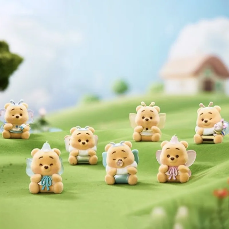 Disney Winnie The Pooh Butterfly Puff Series Blind Box Baby Pooh Anime Doll Mystery Box Action Figure Toy Gifts Surprise Bag
