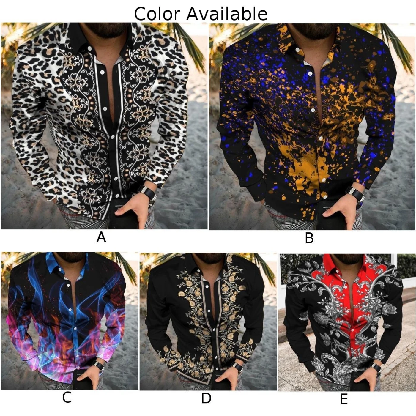 2023 New Autumn Fashion Men Print Button Down Muscle Fitness Shirts Baroque Long Sleeve Party T Dress Up  Vintage Streetwear