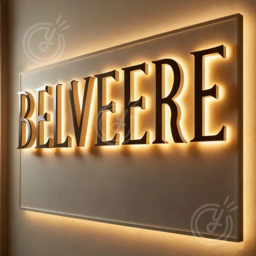 علامات معدنية LED بإضاءة خلفية للأعمال لشعار العيادة والمكتب ثلاثية الأبعاد قابلة للعنونة لواجهة المتجر والردهة وصالونات التجميل وشريط النيون والحلاق