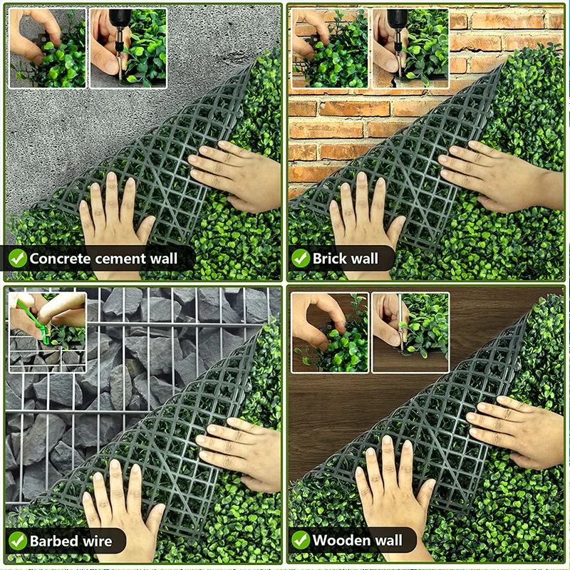 25cm künstliche Pflanze Rasen gefälschte Gras Teppich Hintergrund Wandbehang Eukalyptus Blatt Matte Vegetation für Hausgarten Hochzeit Dekor – Detail 4