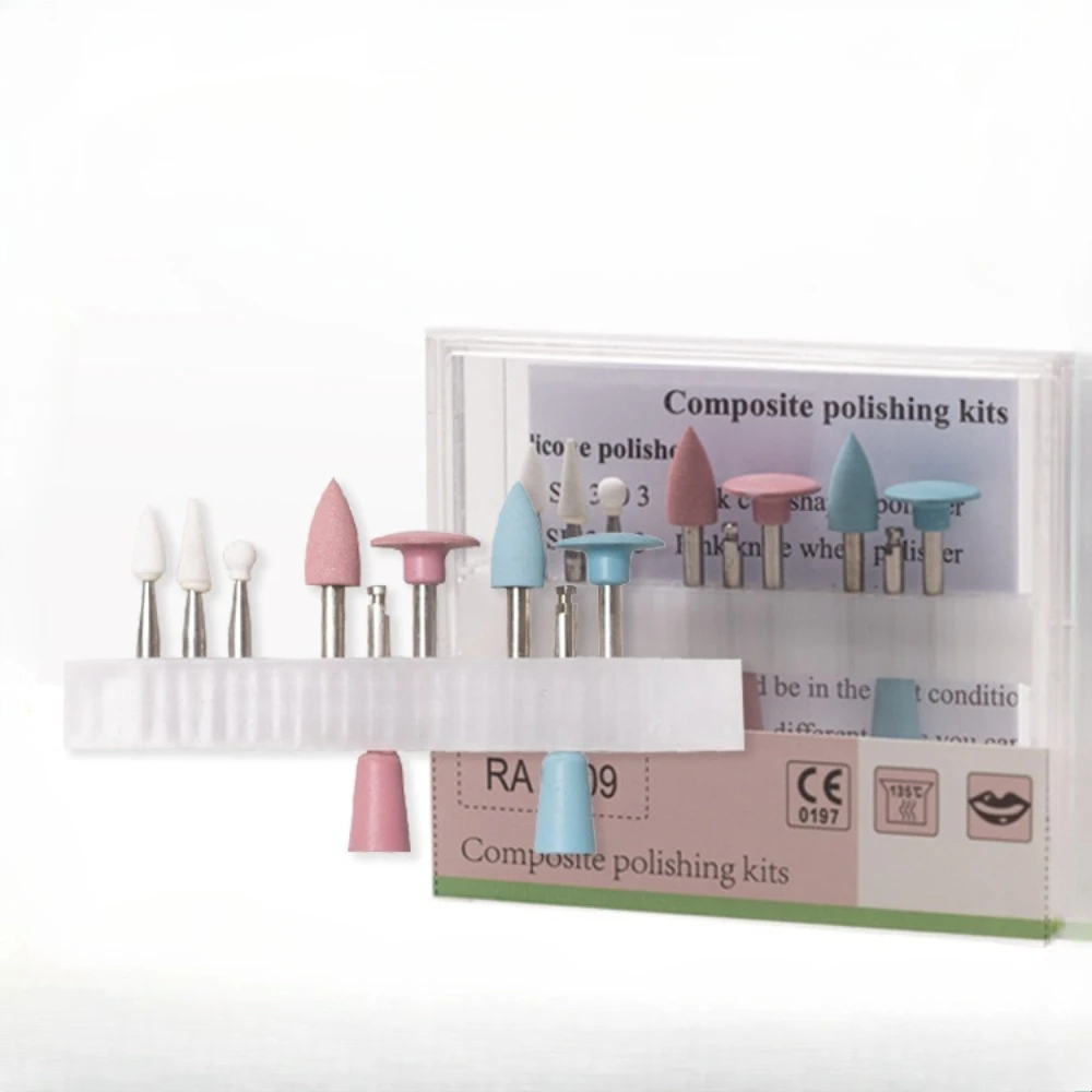 

9pcs/set Dental Resin Composite Polishing Set 0309 Silicone Grinding Head Ceramic Grinding Head RA0309 Silicone Polishing Head
