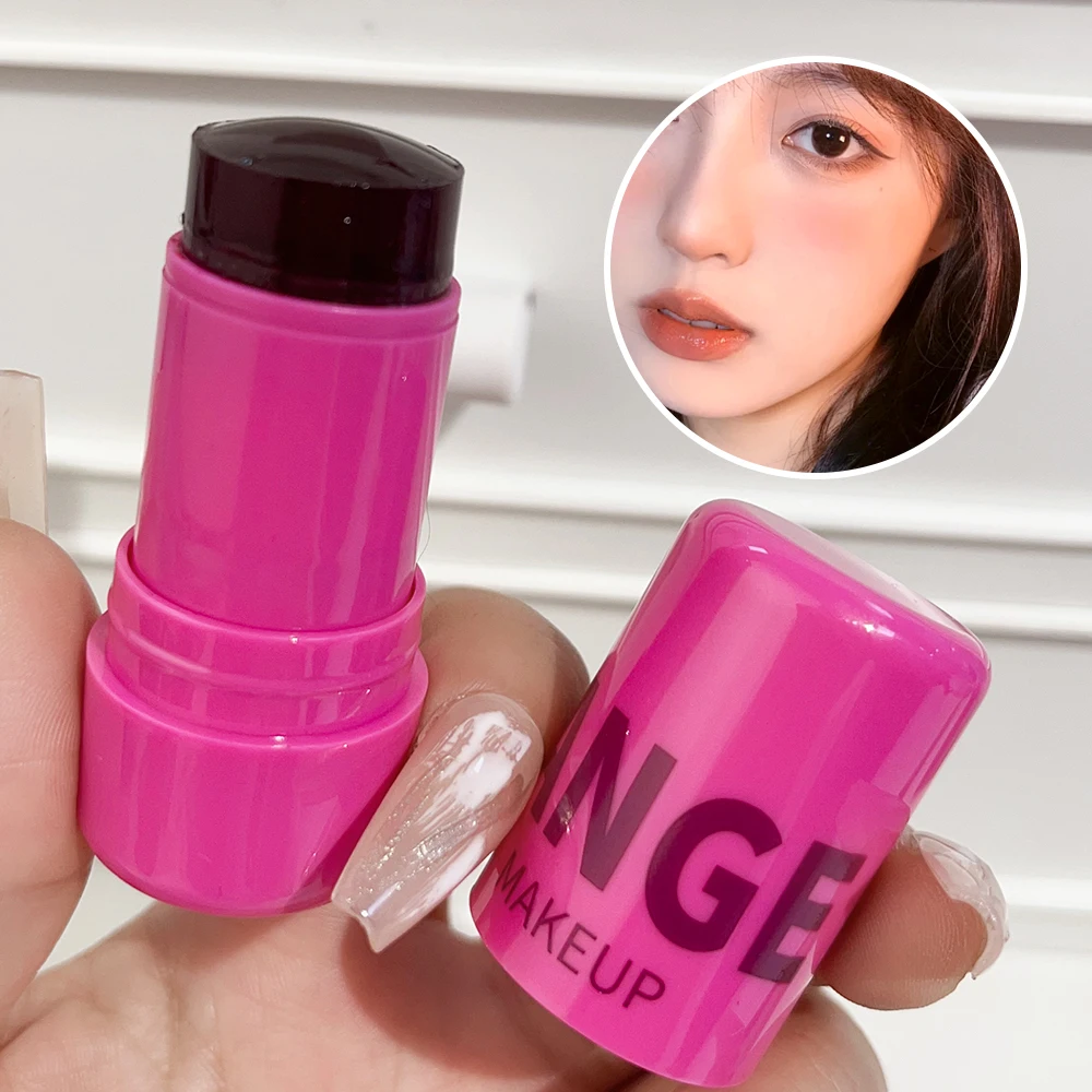 Colorete ligero de agua de larga duración, palo de rubor impermeable para cara, crema rosa, colorete de mejillas, Cosméticos 3 en 1, maquillaje utilizado en labios, ojos, mejillas